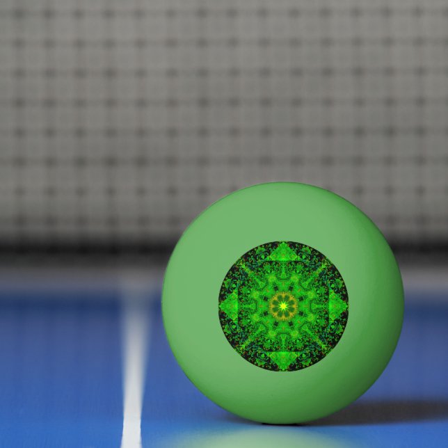 Viridescent Grönt Kaleidoscope Pingisboll (Netto)