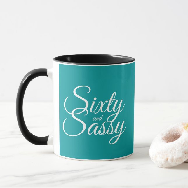 Viridian Grönt 60 och Sassy 60 Birthday Mugg (Med munk)