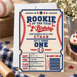Virka Baseball Biljett 1-årsdag  Inbjudningar