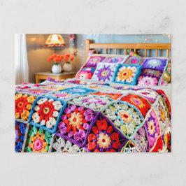 Virka fyrkantig virkningskonst vykort