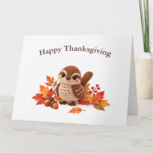 Virka Gärdsmyg Glad Thanksgiving