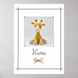 Virka Giraff Barnkammare Minimalistisk Väggkonst
