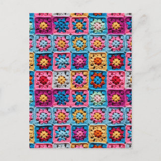 Virka Granny Square Hantverk Vykort