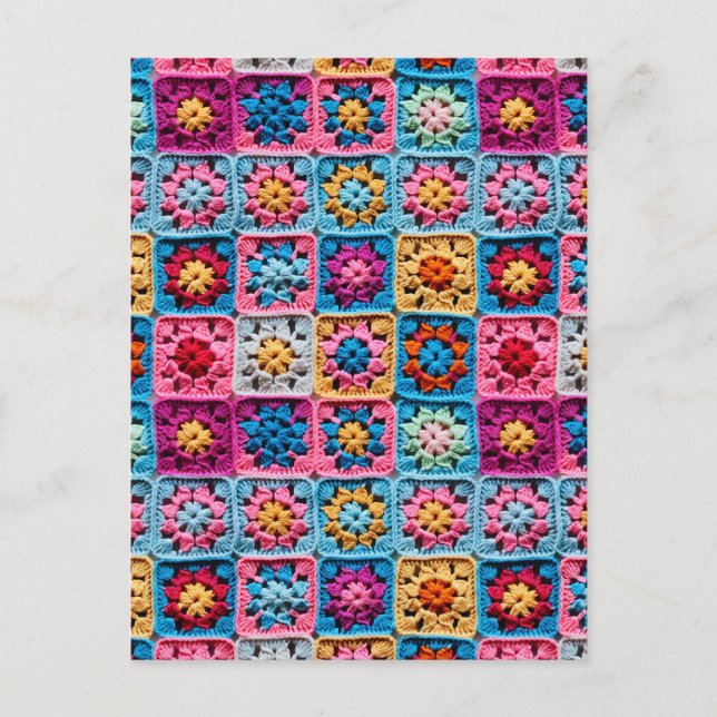 Virka Granny Square Hantverk Vykort (Framsida)