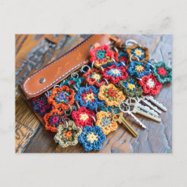 Virka Granny Square-konst Vykort