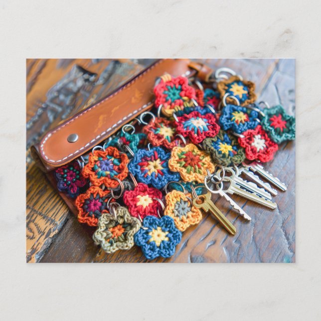 Virka Granny Square-konst Vykort (Framsida)