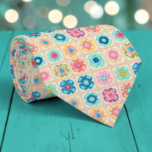 Virka halsduk med Granny Square från 70-talet Slips