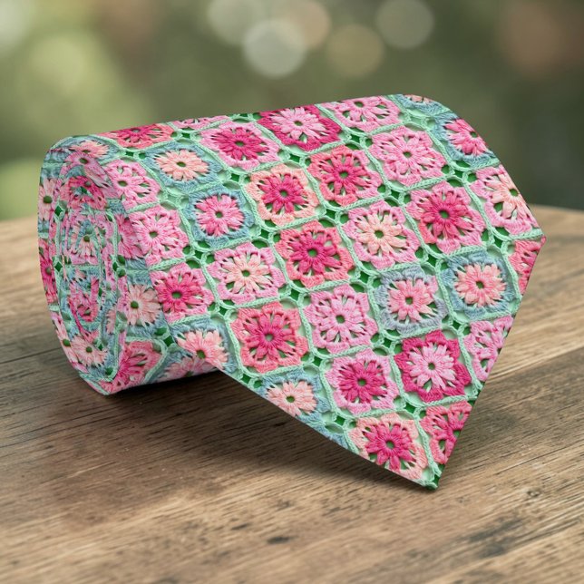 Virka halsduk med Granny Square från 70-talet Slips (Skapare uppladdad)