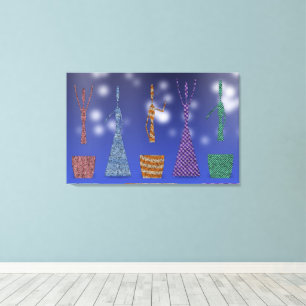 Virka Kvinnor dansar Silloute-mönster  Canvastryck