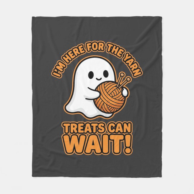 Virka Spök Yarn Halloween Design Fleecefilt (Framsidan)