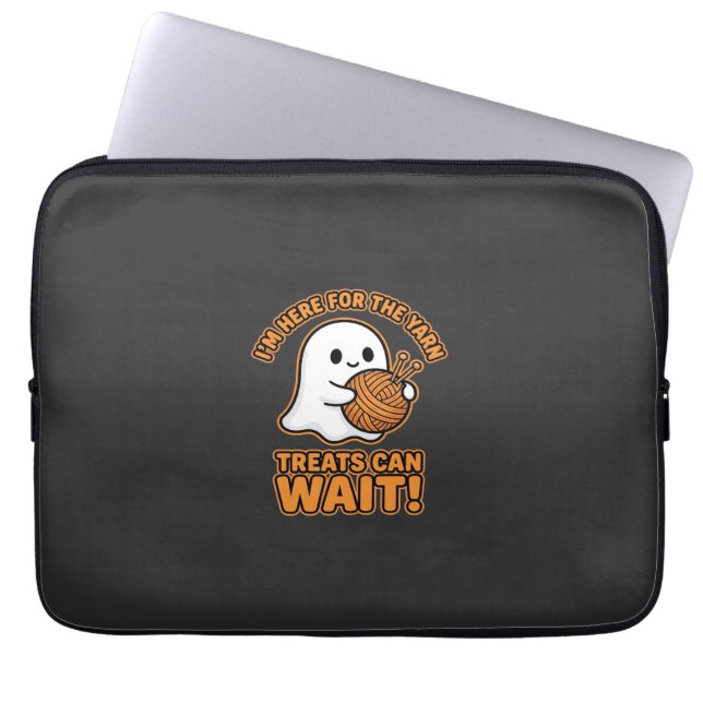 Virka Spök Yarn Halloween Design Laptop Fodral (Framsidan)