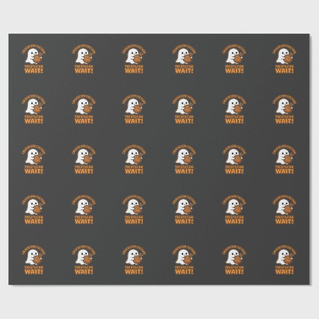 Virka Spök Yarn Halloween Design Presentpapper (Platt)