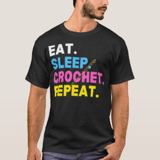 Virka Stickning Sysselsättning Äta Sova Virka Uppr T Shirt