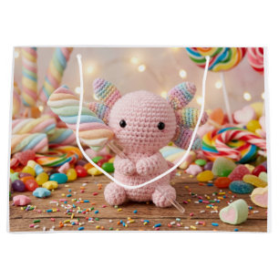 Virkad rosa axolotl pastell sötsak födelsedag