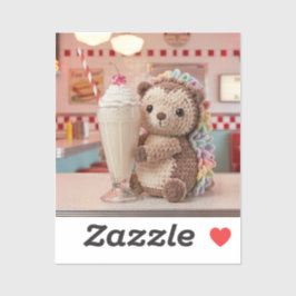 Virkat Igelkott och Milkshake på Retro Diner Klistermärken