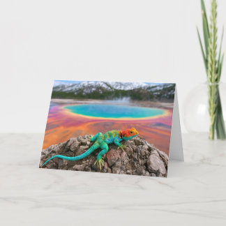 Virkat kraglizard besöker Yellowstone Helgkort