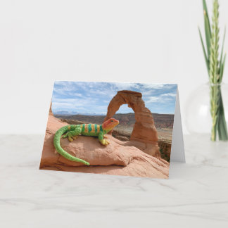 Virkat krokodilsalamander besöker Arches National  Helgkort