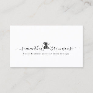 Virkat stickare handgjord garn hantverk boutique visitkort