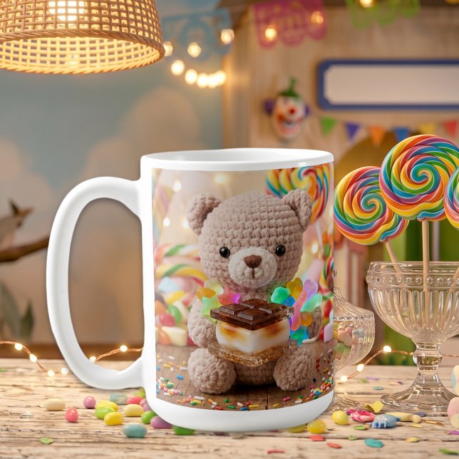 Virkat Teddybjörn med S'more Personlig Kaffemugg (Skapare uppladdad)