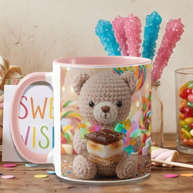 Virkat Teddybjörn med S'more Personlig Mugg (Skapare uppladdad)