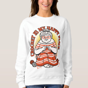 Virkning Är Min Lyckliga Plats – Glad Mormor T Shirt