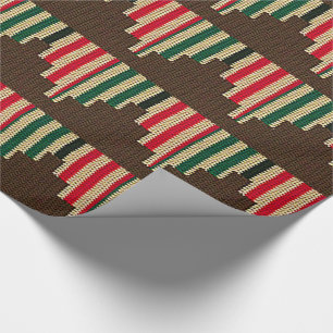 Virkning för grönt för svart för Kwanzaa Presentpapper