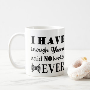 Virkning •, Inte nog garn tillverkar typografi Kaffemugg