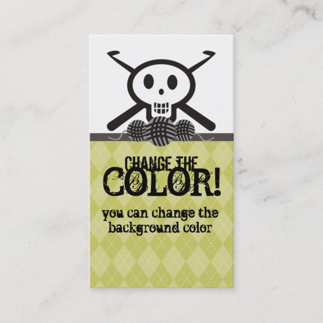 virkningen hakar skallen med garnvisitkorten visitkort (Framsida)