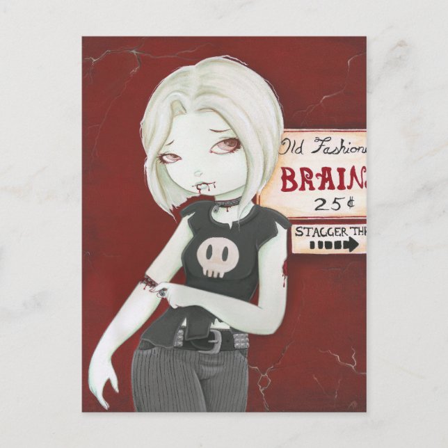 Virnia - Zombie punk goth Vykort (Framsida)