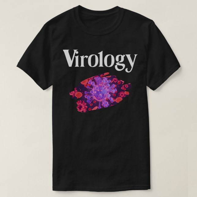 Virologivetenskapens lila-virus t shirt (Design framsida)