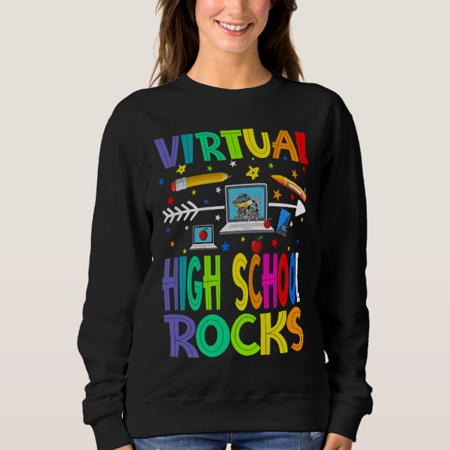 Virtual High School Rocks Back To School T Shirt (Framsida)
