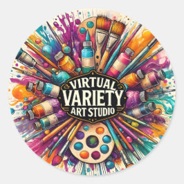 Virtual Variety Art Studio -  Runt Klistermärke
