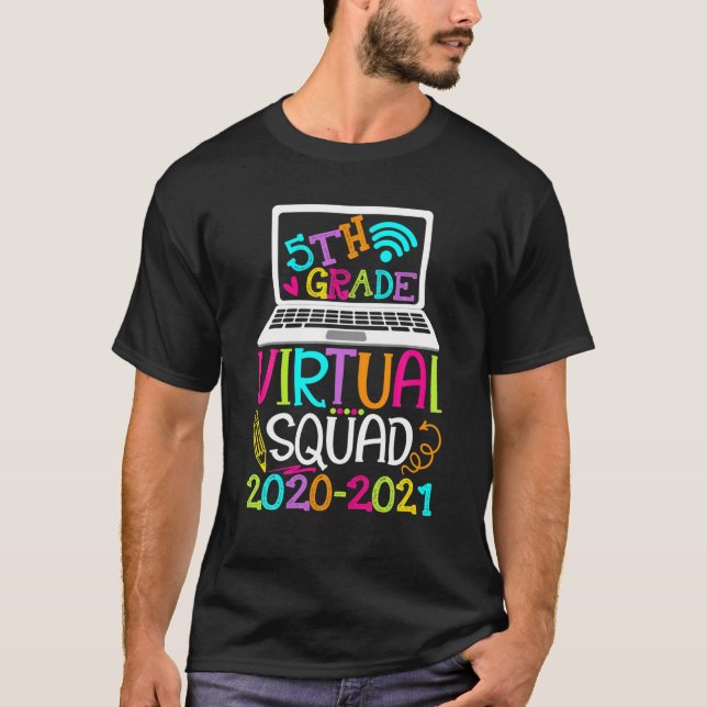 Virtuell 5:e Klass-torglärare Student tillbaka til T Shirt (Framsida)