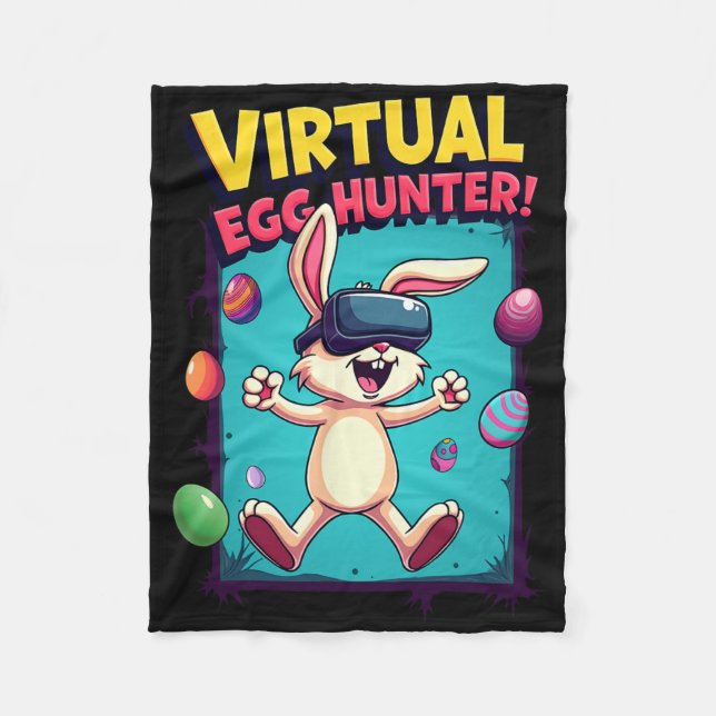 Virtuell äggjägare - Rolig Gamer Bunny Vr Påsk G Fleecefilt (Framsidan)