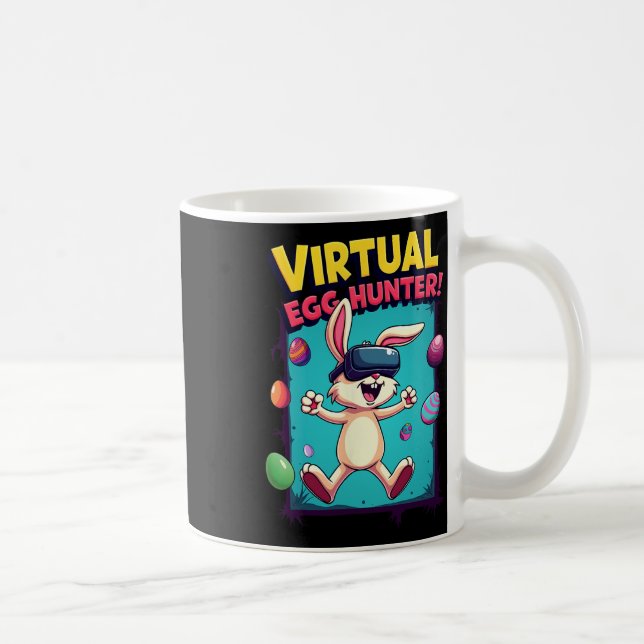 Virtuell Äggjägare - Rolig Gamer Bunny Vr Påsk G Kaffemugg (Höger)