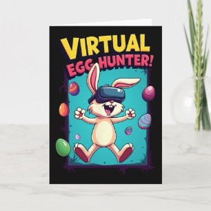 Virtuell äggjägare - Rolig Gamer Bunny Vr Påsk G Kort