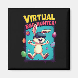 Virtuell äggjägare - Rolig Gamer Bunny Vr Påsk G Magnet