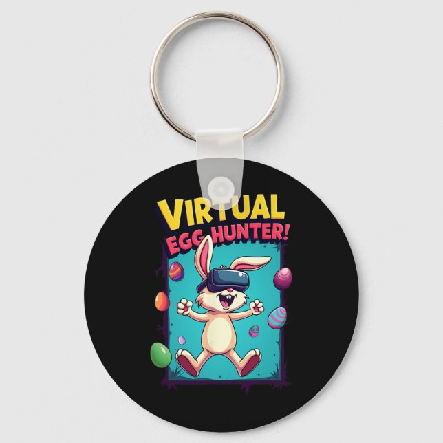 Virtuell Äggjägare - Rolig Gamer Bunny Vr Påsk G Nyckelring (Framsida)