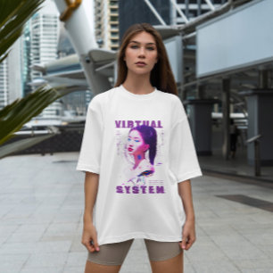 Virtuell Android Girl T Shirt