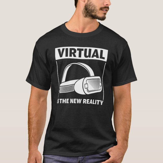 Virtuell är den nya verkligheten VR Goggles Future T Shirt (Framsida)