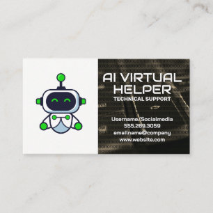 Virtuell assistent   Cute Robot Logotyp Visitkort