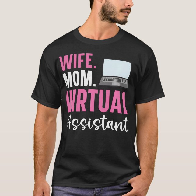 Virtuell assistent fjärrarbete frilansande t shirt (Framsida)