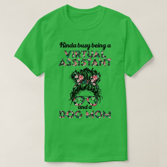 Virtuell assistenttjänst, titel och hund mamma t shirt (Design framsida)