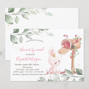 Virtuell baby shower för kaninbaby inbjudningar