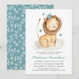 Virtuell baby shower-inbjudan för sköna Lejon Inbjudningar