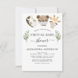 Virtuell Baby Shower Woodland Eucalyptus Greenery Inbjudningar