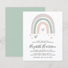 Virtuell babyfest-inbjudan i budget-boho-regnbåge