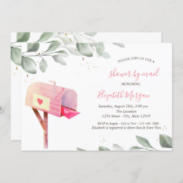 Virtuell babyskiss för vattenfärgspostlåda Träd Lö Inbjudningar