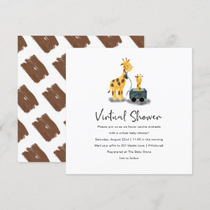 Virtuell babystötare för Cute Giraffe Inbjudningar