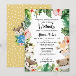 Virtuell babystövel för BOY | Safari Friends Inbjudningar